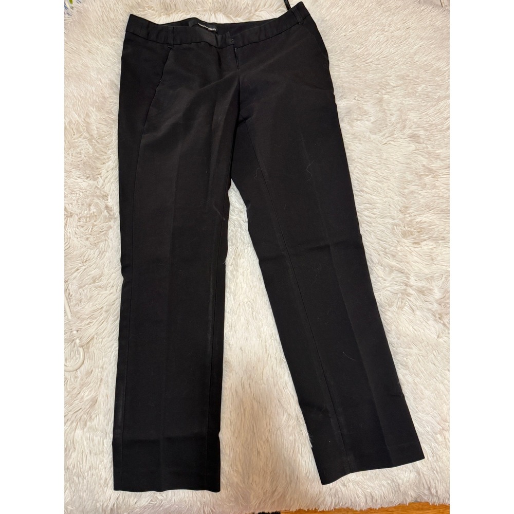 Amanda + Chelsea Womens Black Straight Leg Dress Pants Cotton Blend Size 4